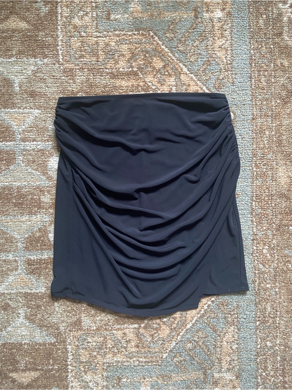 Zara Black Ruched/Draped Mini Skirt
